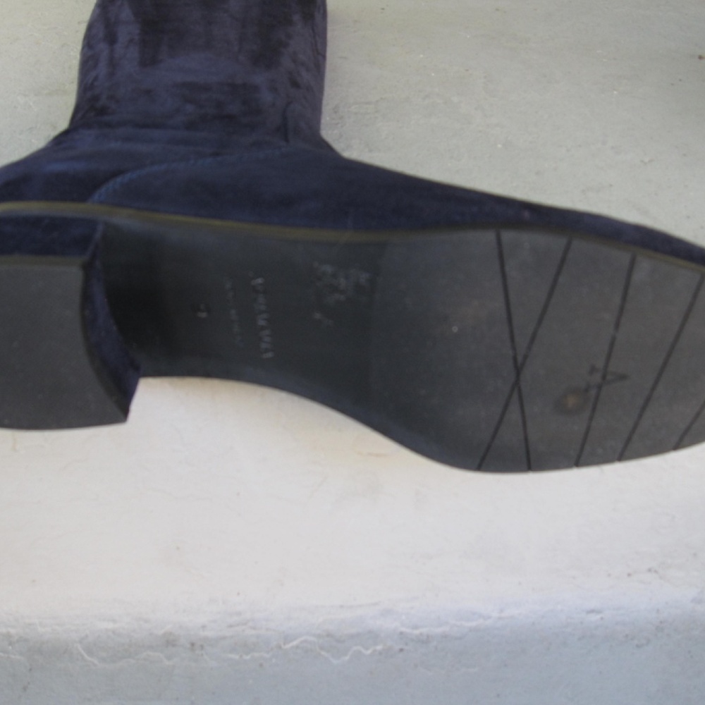 Aquatalia Luciana Women's Stretch Suede‎ Tall Boots Sz. 9 Nvy Blue - Picture 10 of 11
